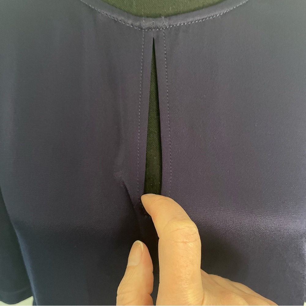 Allison Joy Deep Navy Short Sleeve Tie-Front Blouse - Picture 4 of 9